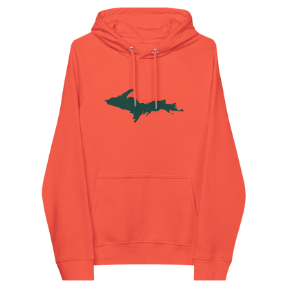 Michigan Upper Peninsula Hoodie (w/ Green UP Outline) | Organic Unisex