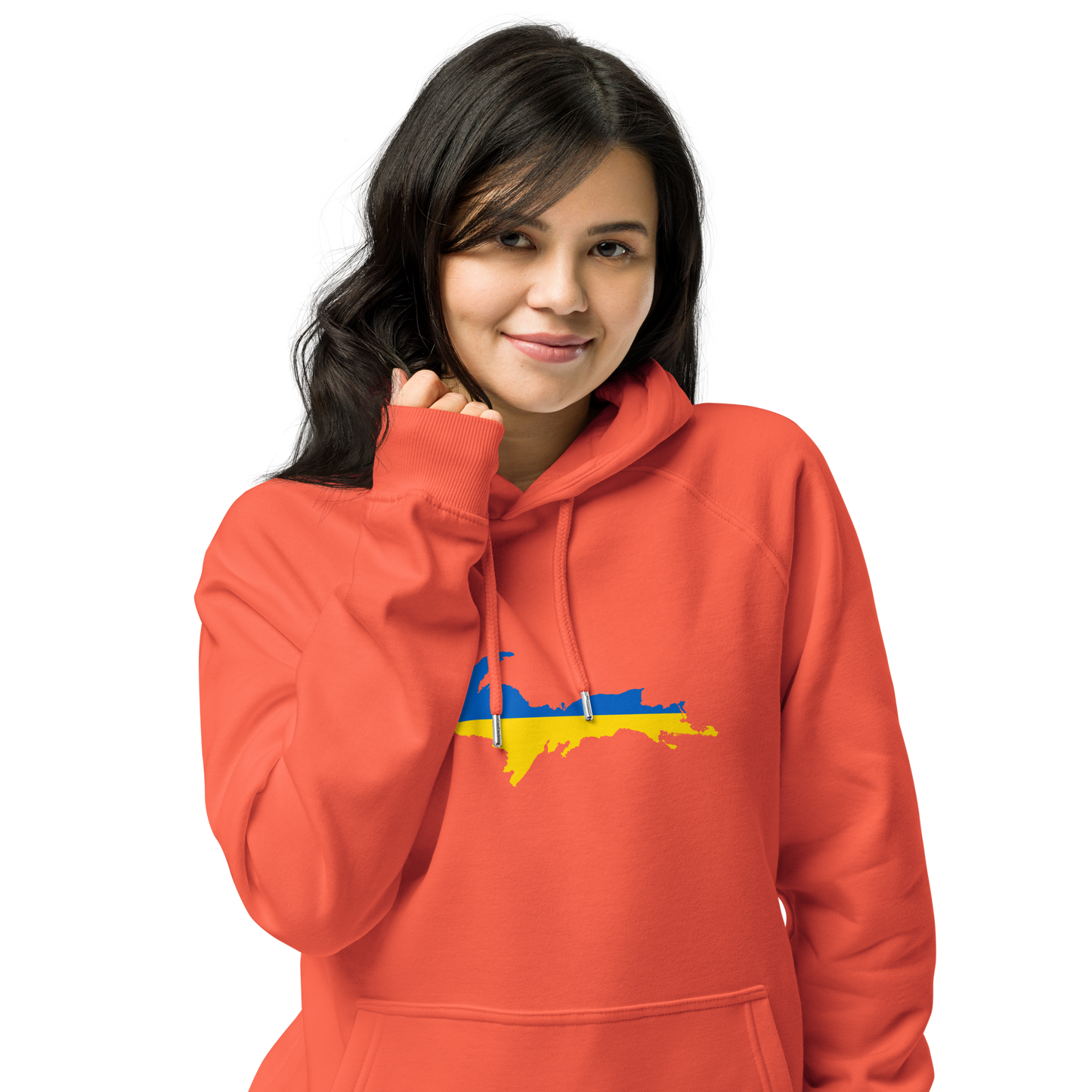 Michigan Upper Peninsula Hoodie (w/ UP Ukraine Flag Outline) | Unisex Organic