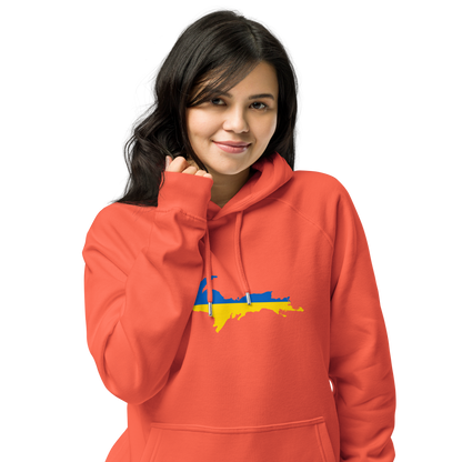 Michigan Upper Peninsula Hoodie (w/ UP Ukraine Flag Outline) | Unisex Organic