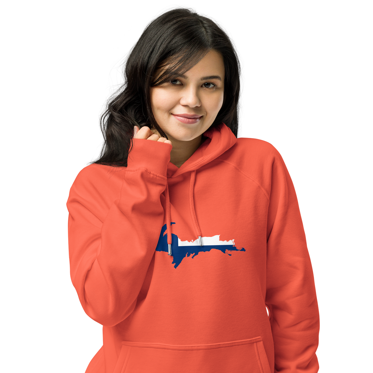 Michigan Upper Peninsula Hoodie (w/ UP Finland Flag Outline) | Unisex Organic