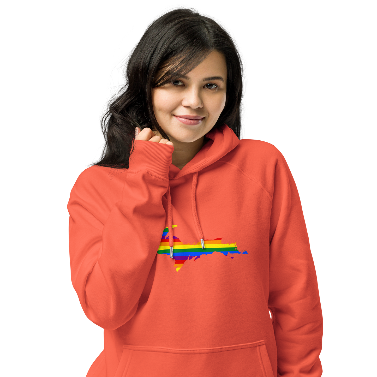 Michigan Upper Peninsula Hoodie (w/ UP Pride Flag Outline) | Unisex Organic