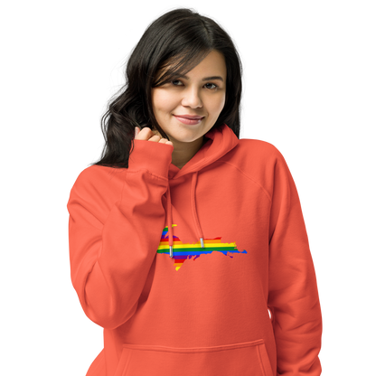 Michigan Upper Peninsula Hoodie (w/ UP Pride Flag Outline) | Unisex Organic