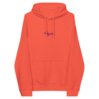 Michigan Upper Peninsula Hoodie (w/ Embroidered Pink UP Outline) | Unisex Organic