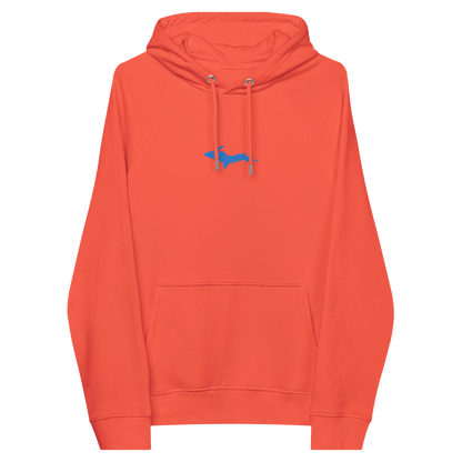 Michigan Upper Peninsula Hoodie (w/ Embroidered Azure UP Outline) | Unisex Organic