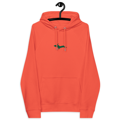 Michigan Upper Peninsula Hoodie (w/ Embroidered Green UP Outline) | Unisex Organic