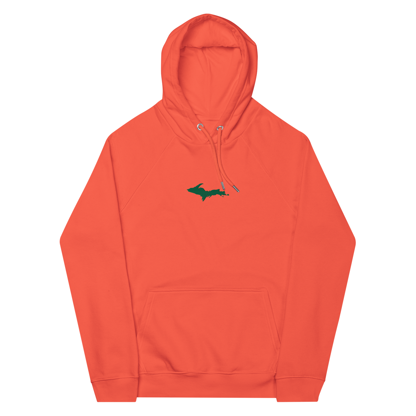 Michigan Upper Peninsula Hoodie (w/ Embroidered Green UP Outline) | Unisex Organic