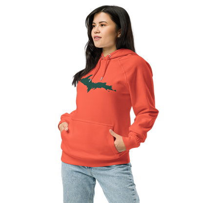 Michigan Upper Peninsula Hoodie (w/ Green UP Outline) | Organic Unisex