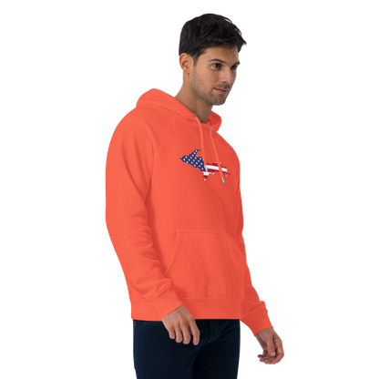 Michigan Upper Peninsula Hoodie (w/ MI USA Flag Outline) | Unisex Organic