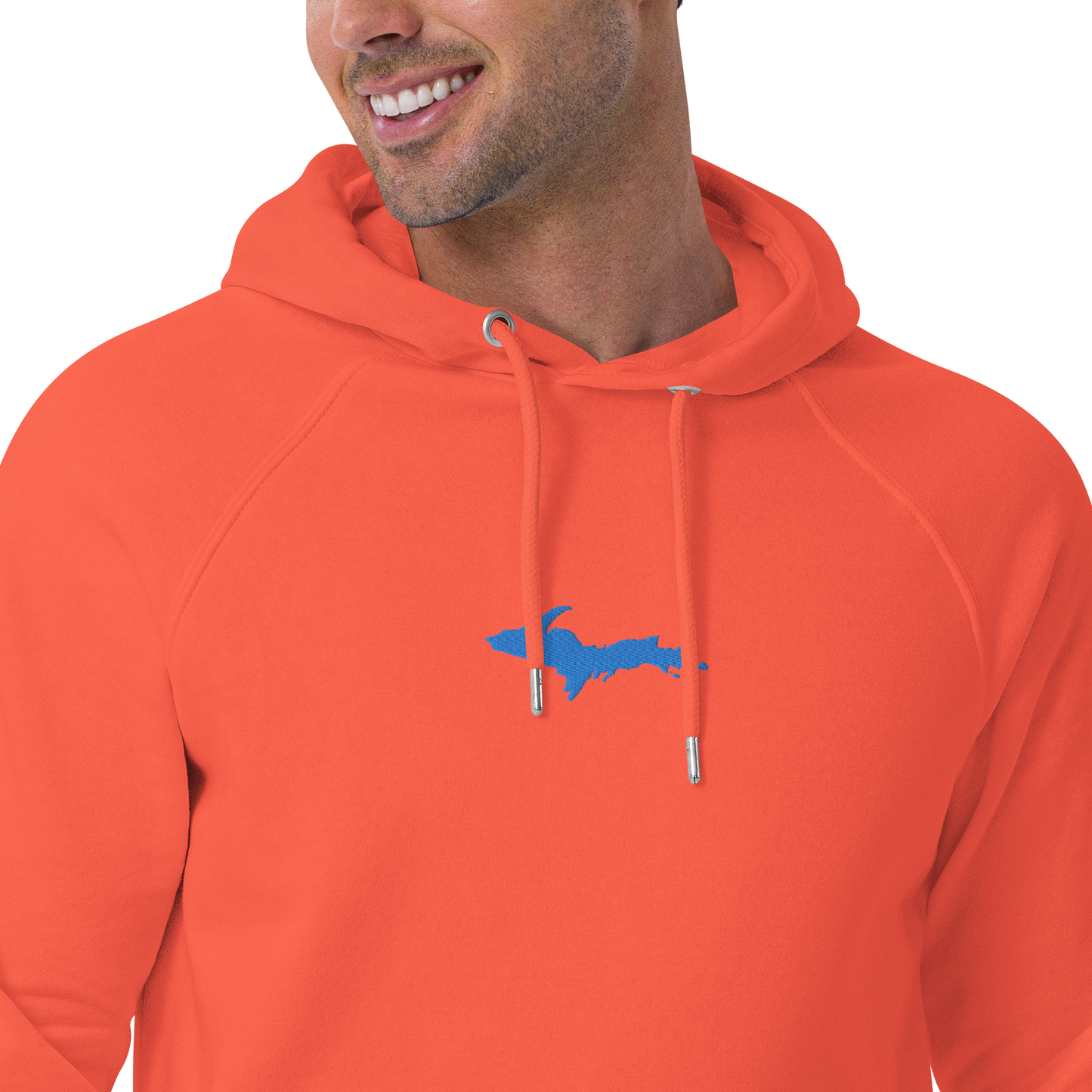 Michigan Upper Peninsula Hoodie (w/ Embroidered Azure UP Outline) | Unisex Organic