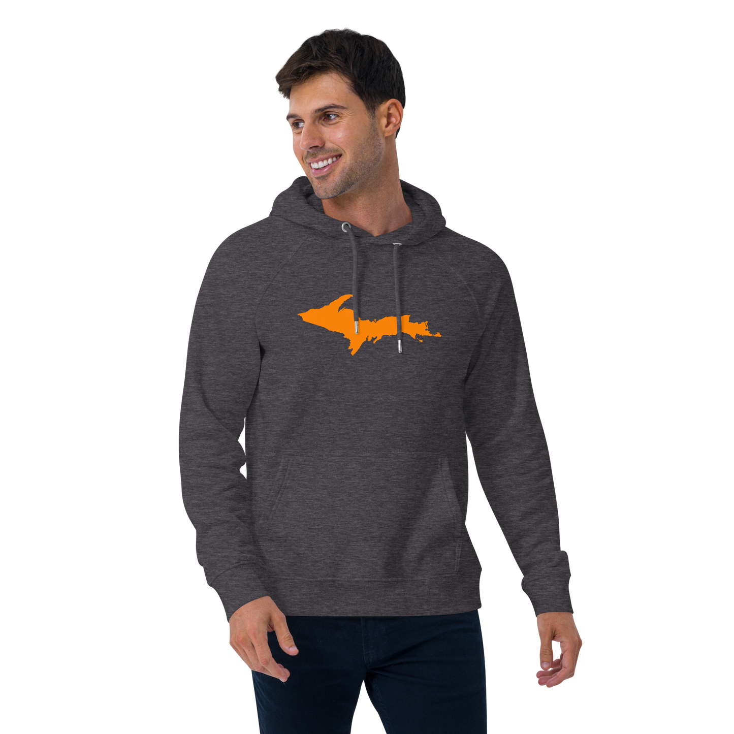 Michigan Upper Peninsula Hoodie (w/ Orange UP Outline) | Unisex Organic