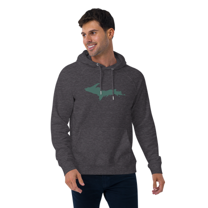 Michigan Upper Peninsula Hoodie (w/ Green UP Outline) | Organic Unisex