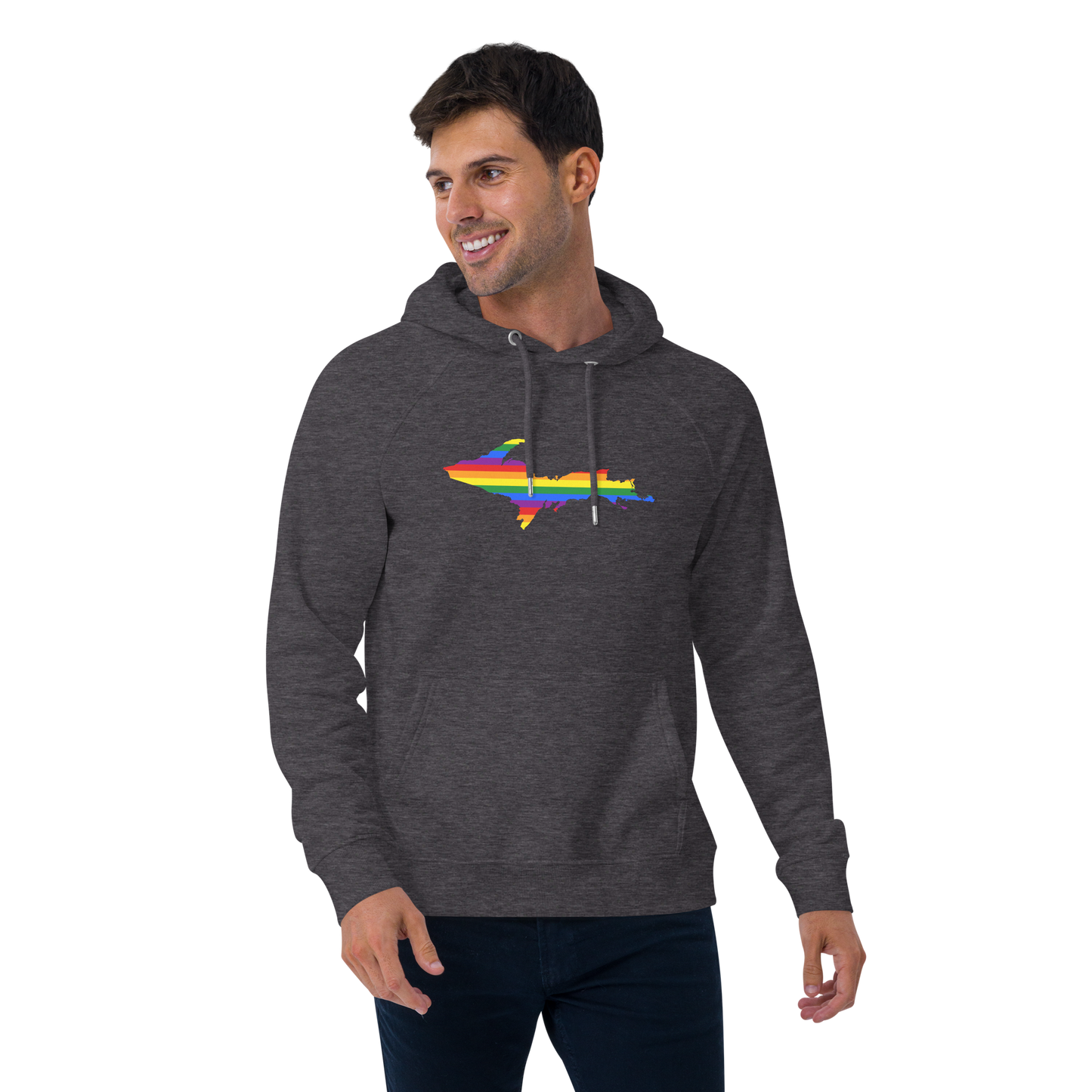 Michigan Upper Peninsula Hoodie (w/ UP Pride Flag Outline) | Unisex Organic