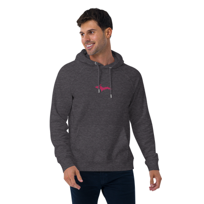 Michigan Upper Peninsula Hoodie (w/ Embroidered Pink UP Outline) | Unisex Organic