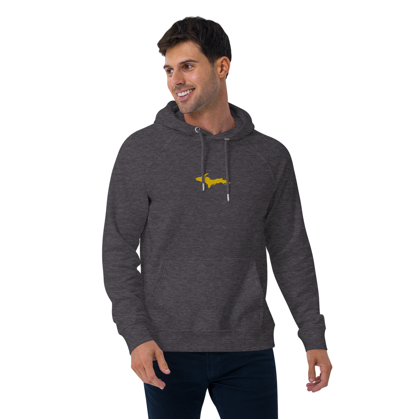 Michigan Upper Peninsula Hoodie (w/ Embroidered Gold UP Outline) | Unisex Organic