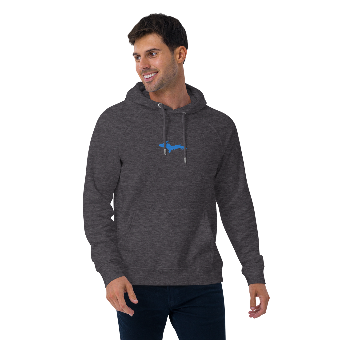 Michigan Upper Peninsula Hoodie (w/ Embroidered Azure UP Outline) | Unisex Organic