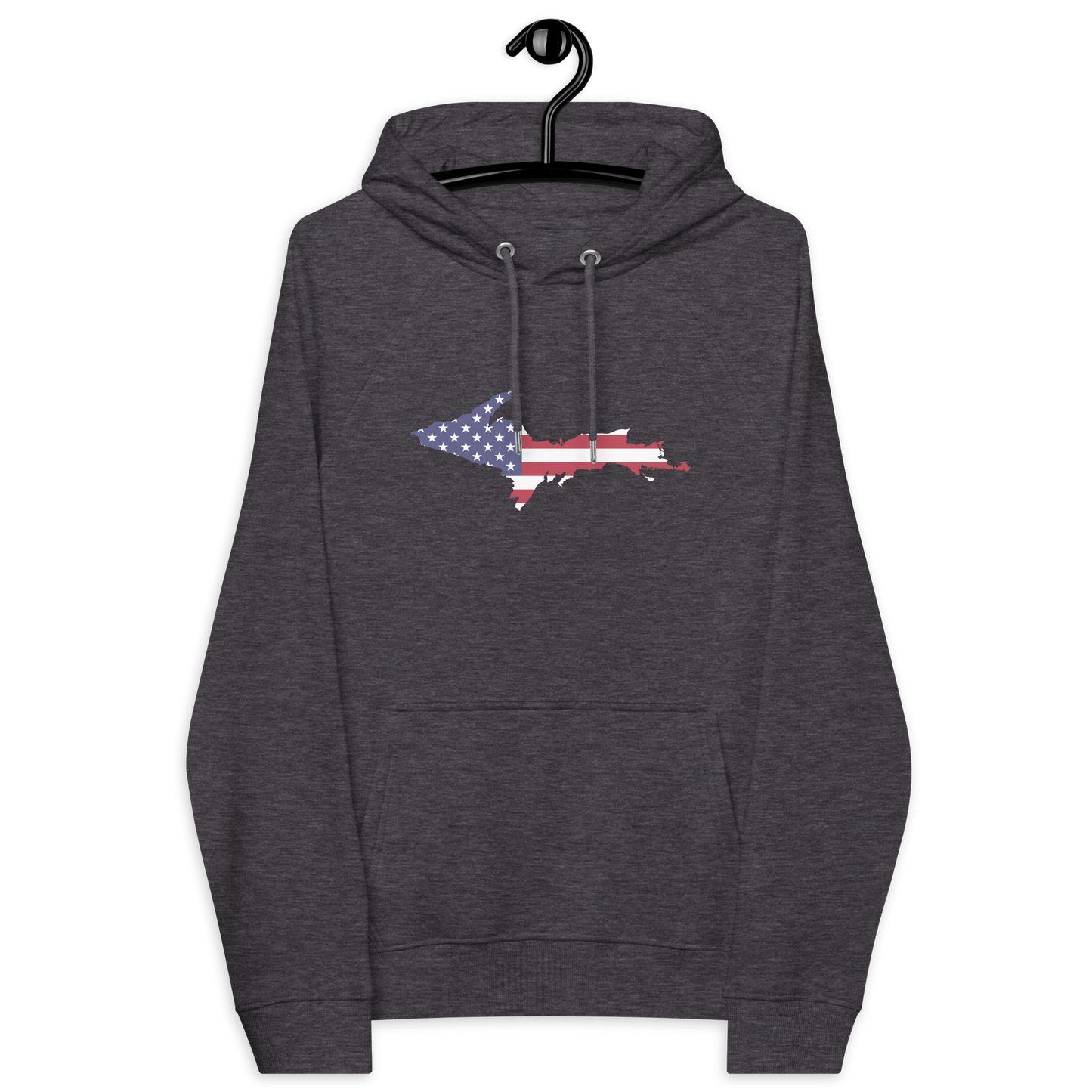 Michigan Upper Peninsula Hoodie (w/ MI USA Flag Outline) | Unisex Organic