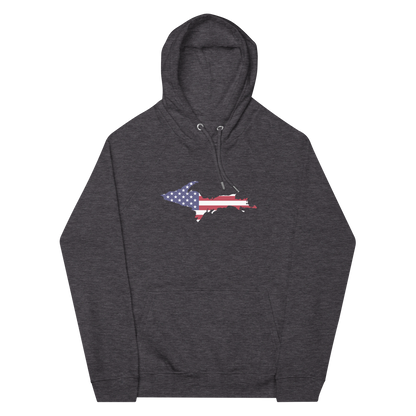 Michigan Upper Peninsula Hoodie (w/ MI USA Flag Outline) | Unisex Organic