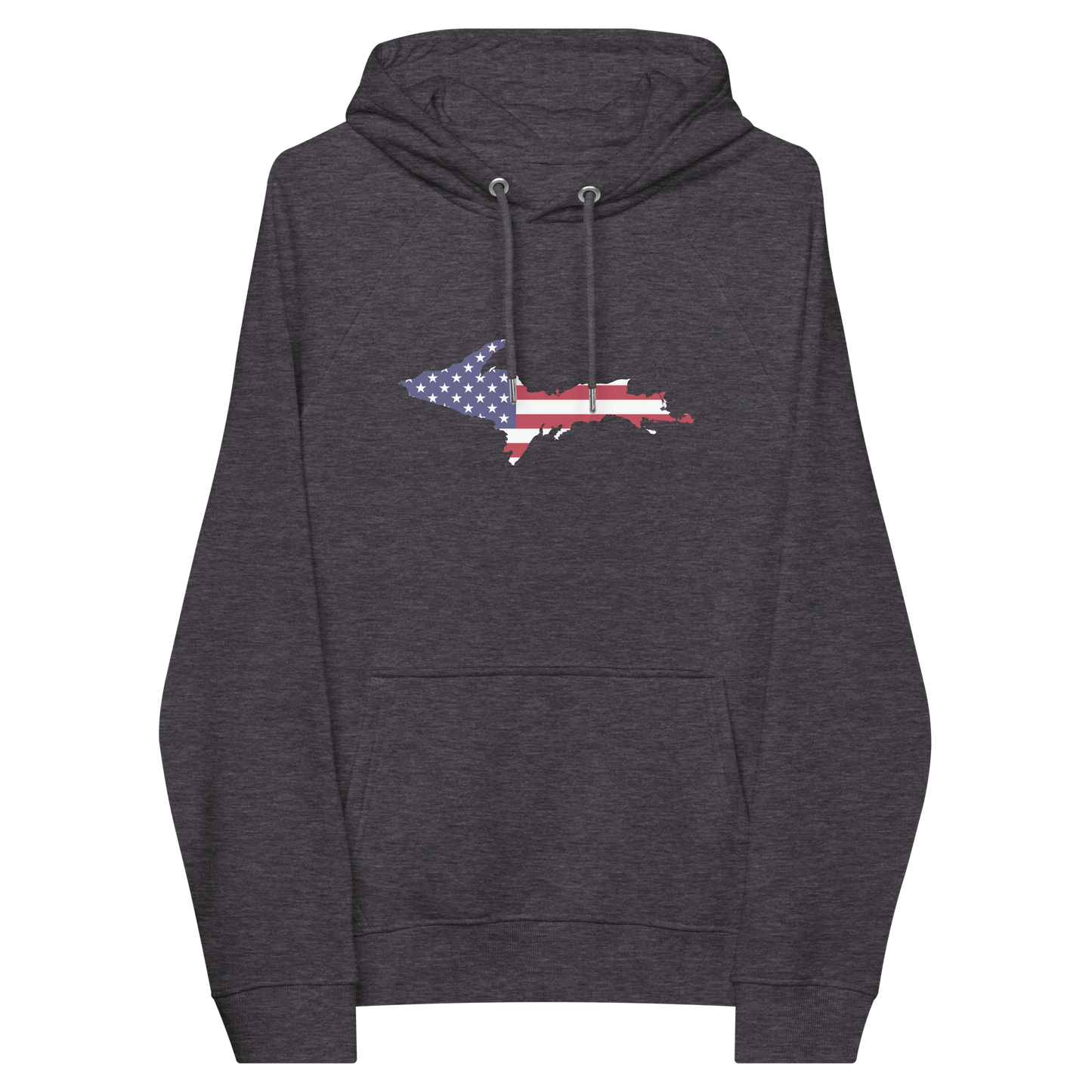 Michigan Upper Peninsula Hoodie (w/ MI USA Flag Outline) | Unisex Organic