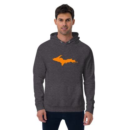 Michigan Upper Peninsula Hoodie (w/ Orange UP Outline) | Unisex Organic