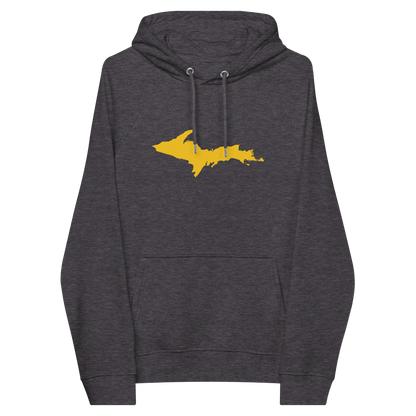 Michigan Upper Peninsula Hoodie (w/ Gold UP Outline) | Unisex Organic