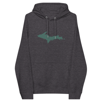 Michigan Upper Peninsula Hoodie (w/ Green UP Outline) | Organic Unisex