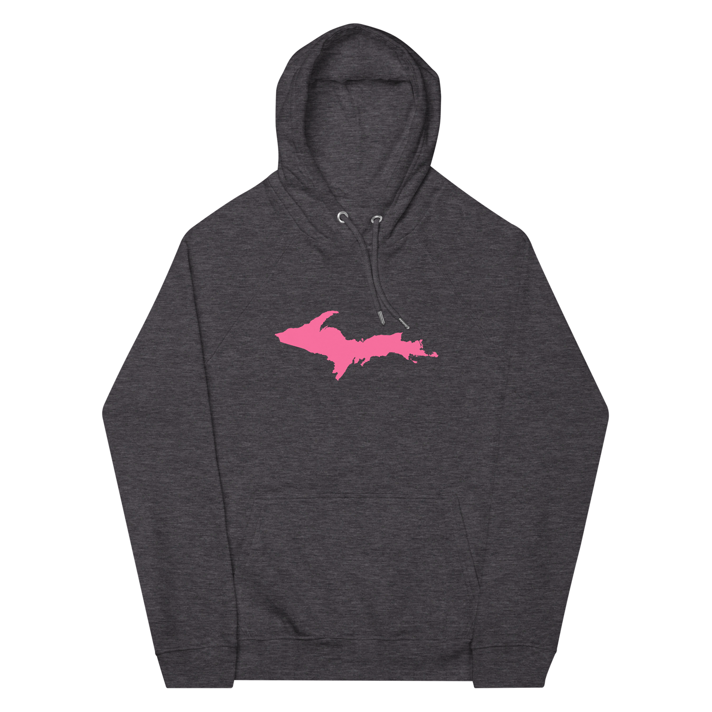 Michigan Upper Peninsula Hoodie (w/ Pink UP Outline) | Unisex Organic