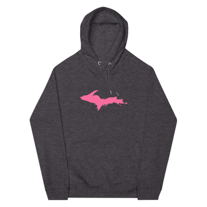 Michigan Upper Peninsula Hoodie (w/ Pink UP Outline) | Unisex Organic