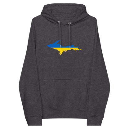 Michigan Upper Peninsula Hoodie (w/ UP Ukraine Flag Outline) | Unisex Organic