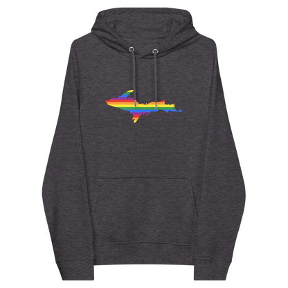 Michigan Upper Peninsula Hoodie (w/ UP Pride Flag Outline) | Unisex Organic