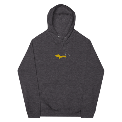 Michigan Upper Peninsula Hoodie (w/ Embroidered Gold UP Outline) | Unisex Organic