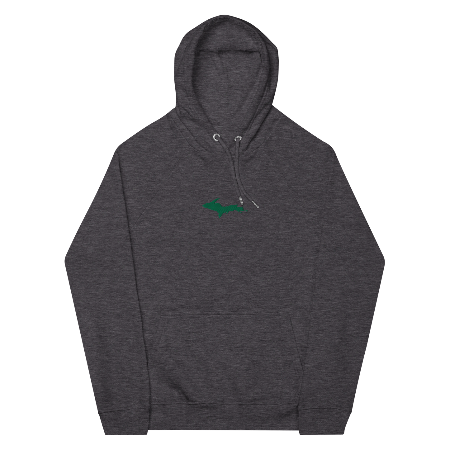 Michigan Upper Peninsula Hoodie (w/ Embroidered Green UP Outline) | Unisex Organic