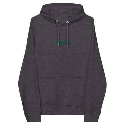 Michigan Upper Peninsula Hoodie (w/ Embroidered Green UP Outline) | Unisex Organic