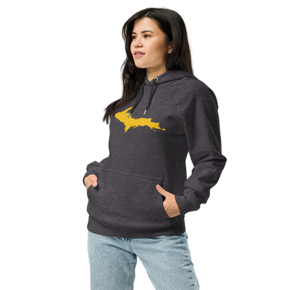 Michigan Upper Peninsula Hoodie (w/ Gold UP Outline) | Unisex Organic