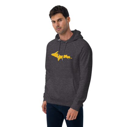 Michigan Upper Peninsula Hoodie (w/ Gold UP Outline) | Unisex Organic