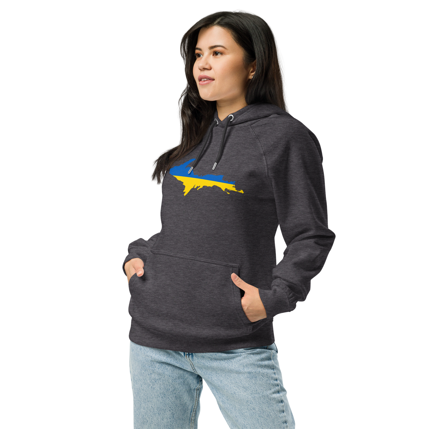 Michigan Upper Peninsula Hoodie (w/ UP Ukraine Flag Outline) | Unisex Organic