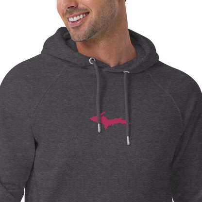 Michigan Upper Peninsula Hoodie (w/ Embroidered Pink UP Outline) | Unisex Organic