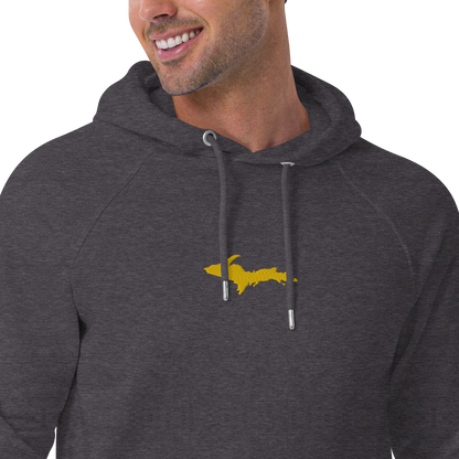 Michigan Upper Peninsula Hoodie (w/ Embroidered Gold UP Outline) | Unisex Organic