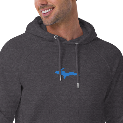 Michigan Upper Peninsula Hoodie (w/ Embroidered Azure UP Outline) | Unisex Organic