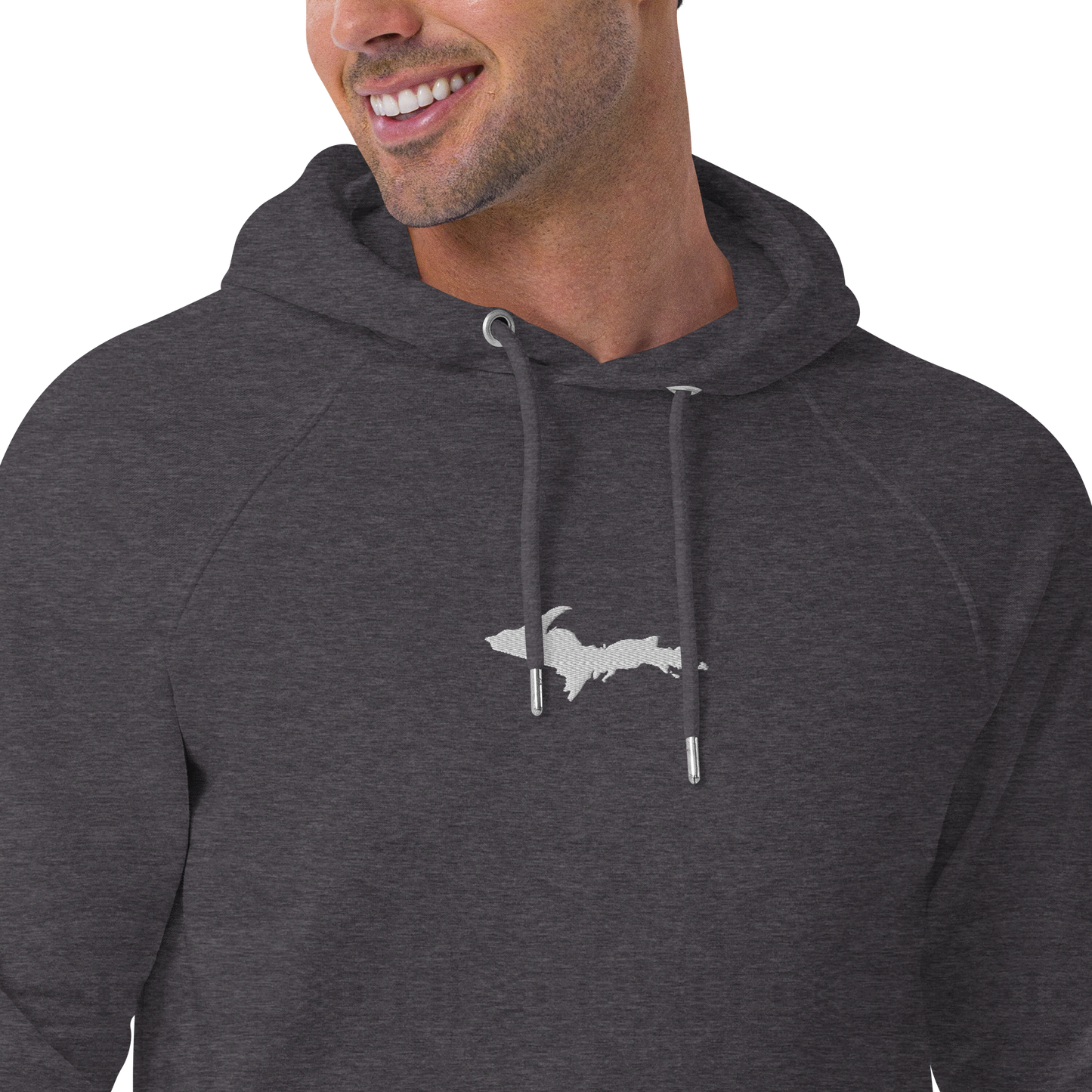 Michigan Upper Peninsula Hoodie (w/ Embroidered UP Outline) | Unisex Organic