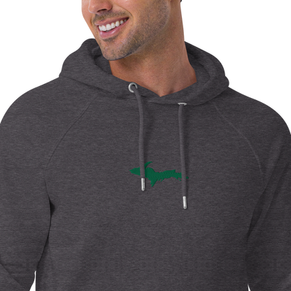 Michigan Upper Peninsula Hoodie (w/ Embroidered Green UP Outline) | Unisex Organic