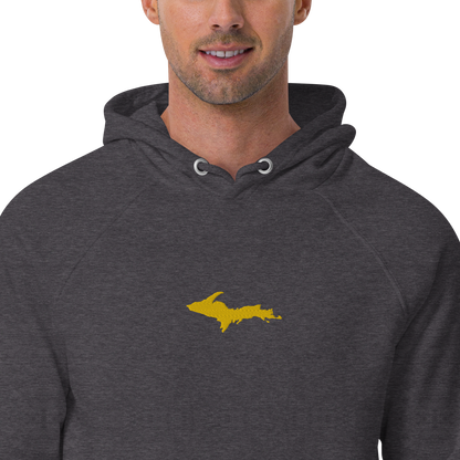 Michigan Upper Peninsula Hoodie (w/ Embroidered Gold UP Outline) | Unisex Organic