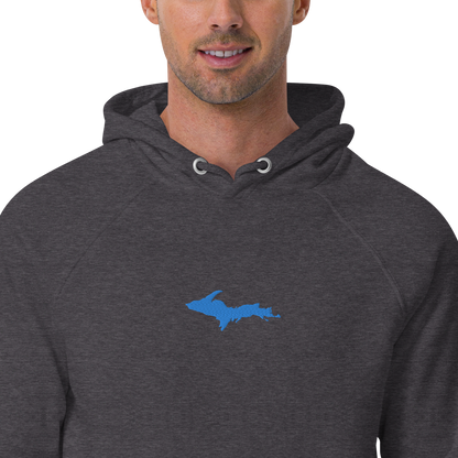 Michigan Upper Peninsula Hoodie (w/ Embroidered Azure UP Outline) | Unisex Organic