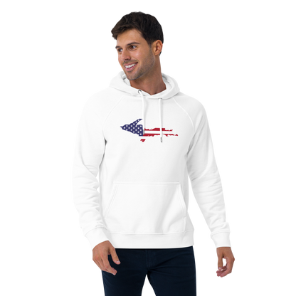 Michigan Upper Peninsula Hoodie (w/ MI USA Flag Outline) | Unisex Organic