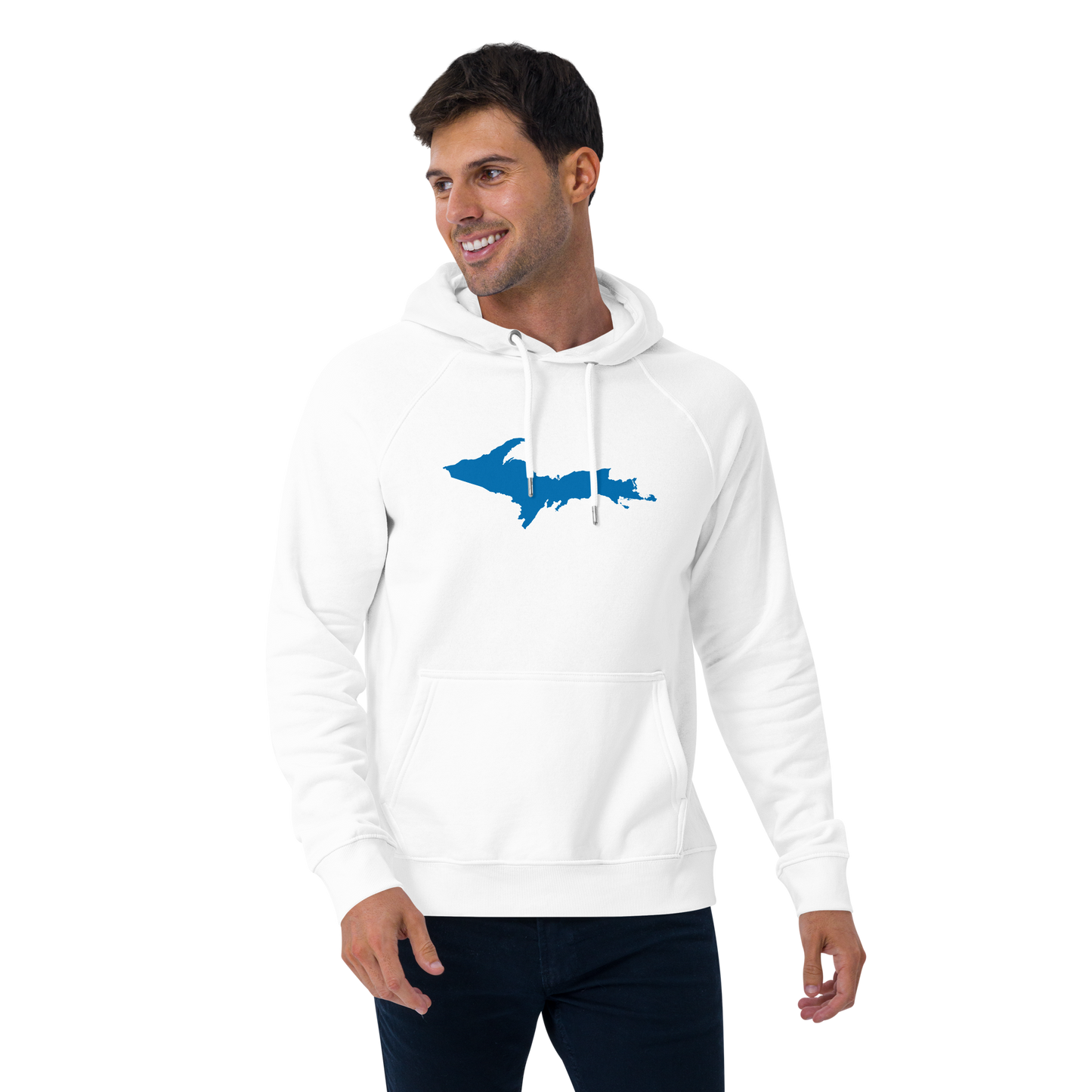 Michigan Upper Peninsula Hoodie (w/ Azure UP Outline) | Unisex Organic