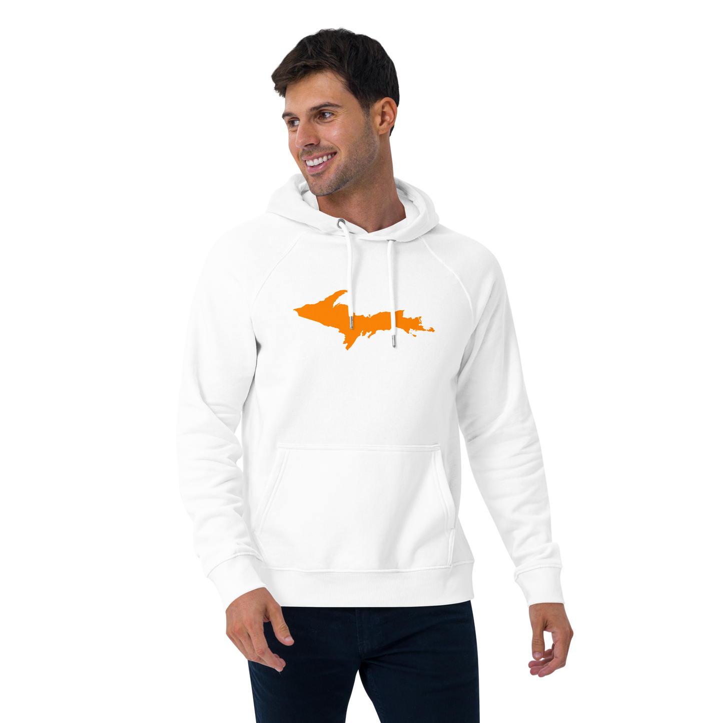 Michigan Upper Peninsula Hoodie (w/ Orange UP Outline) | Unisex Organic