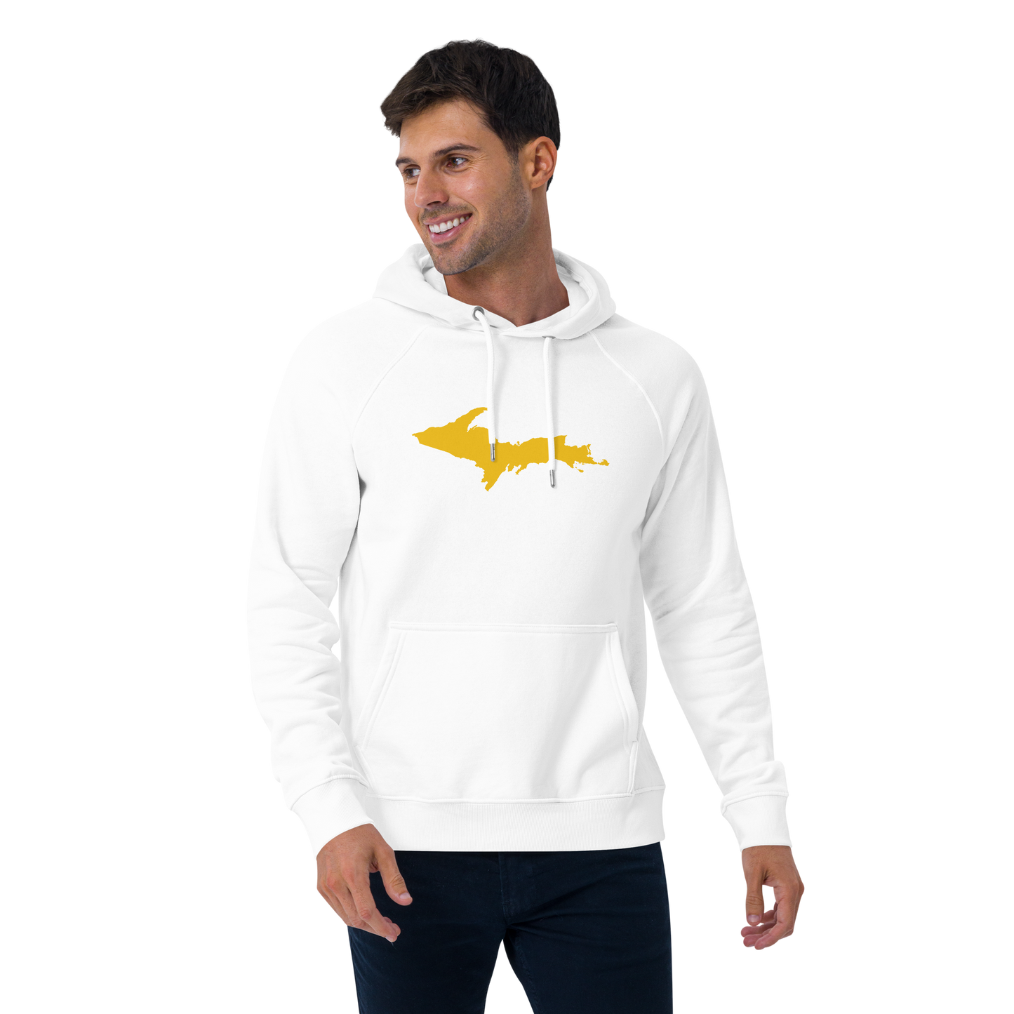 Michigan Upper Peninsula Hoodie (w/ Gold UP Outline) | Unisex Organic