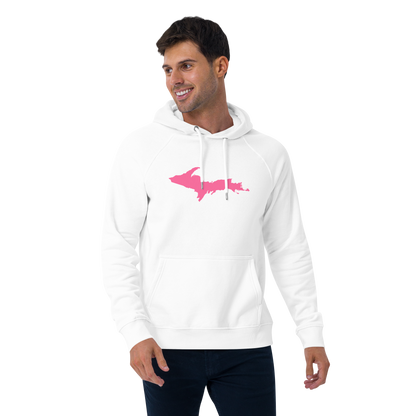 Michigan Upper Peninsula Hoodie (w/ Pink UP Outline) | Unisex Organic