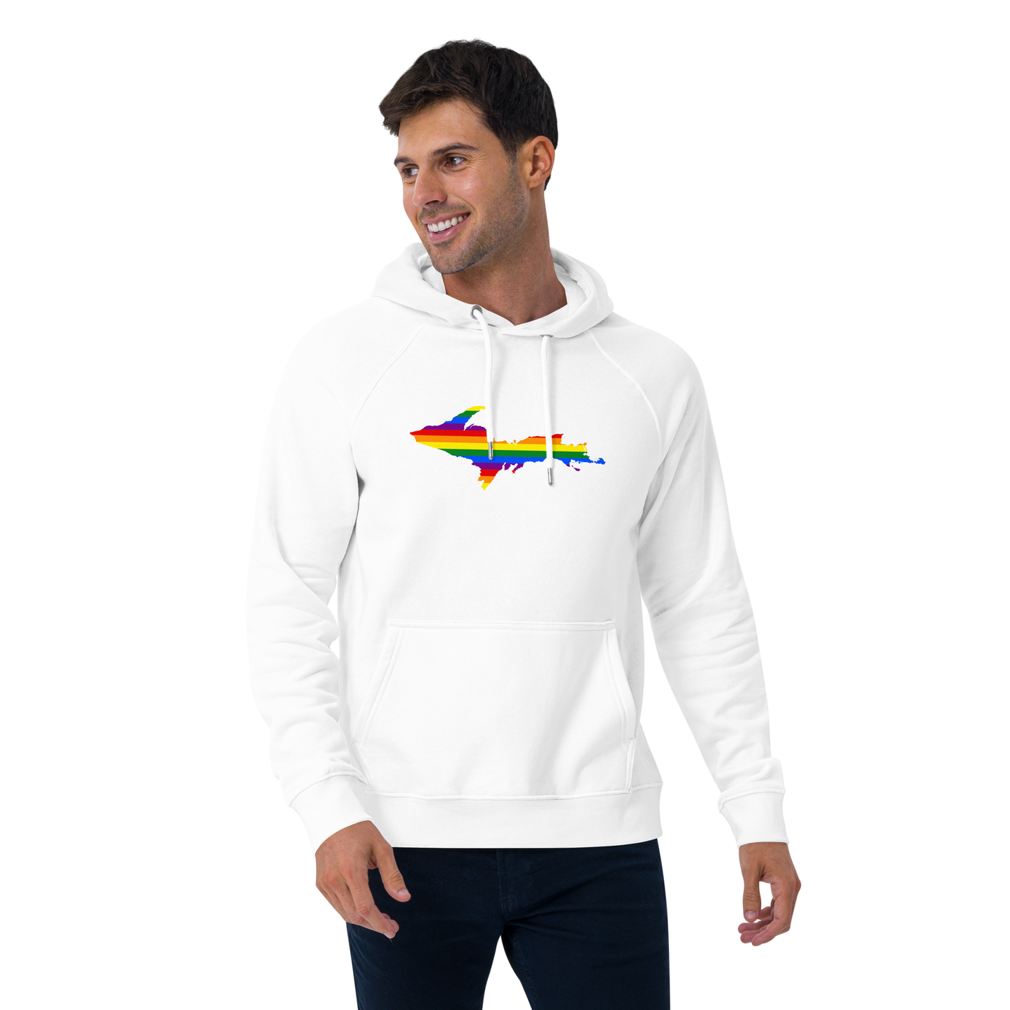 Michigan Upper Peninsula Hoodie (w/ UP Pride Flag Outline) | Unisex Organic