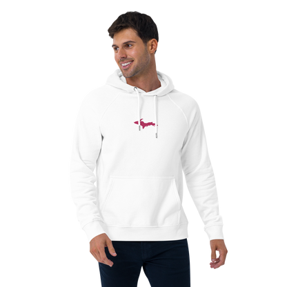 Michigan Upper Peninsula Hoodie (w/ Embroidered Pink UP Outline) | Unisex Organic