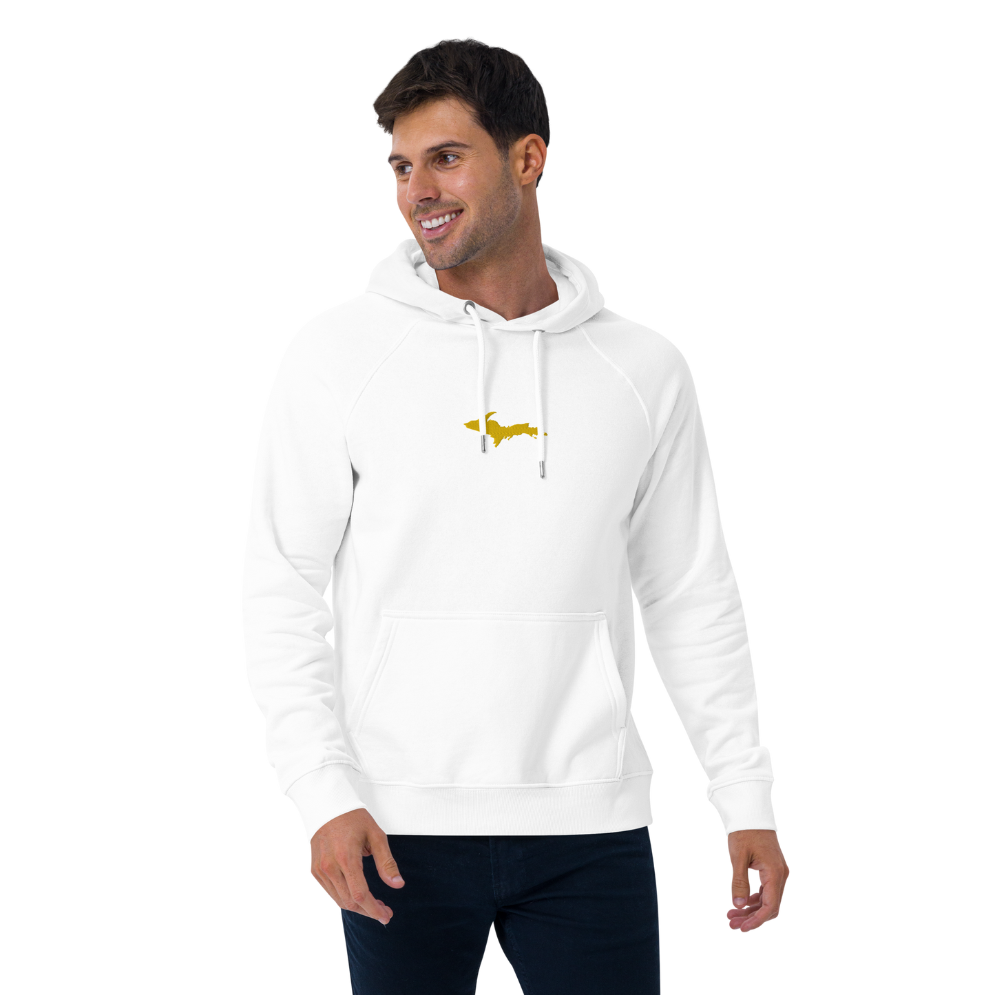 Michigan Upper Peninsula Hoodie (w/ Embroidered Gold UP Outline) | Unisex Organic